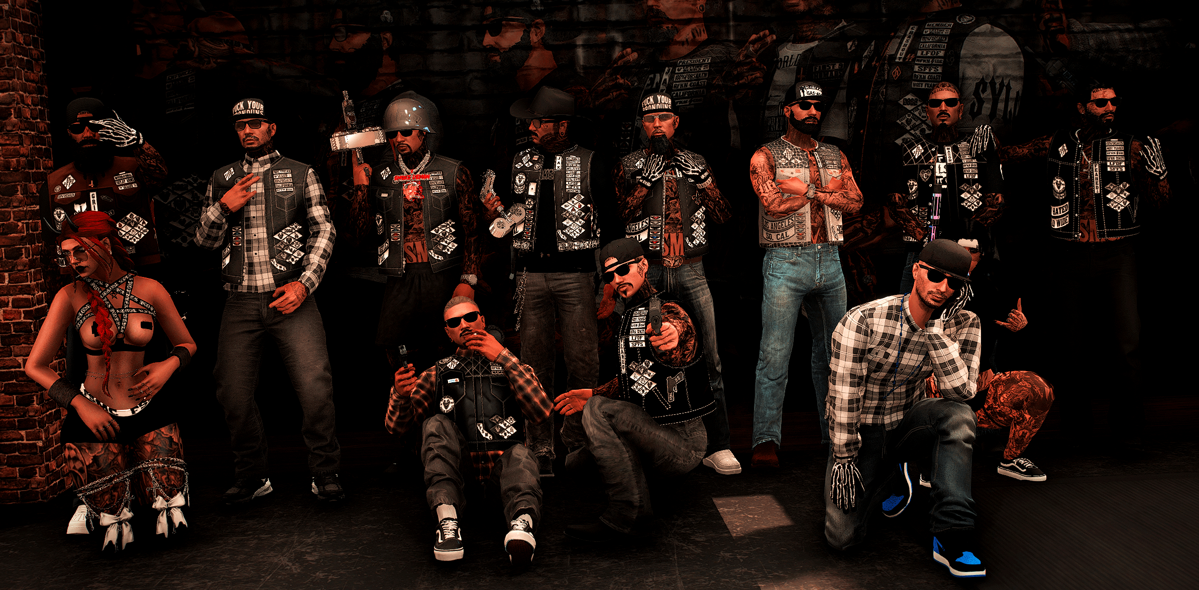 Vice District motorcycle crew gathered together